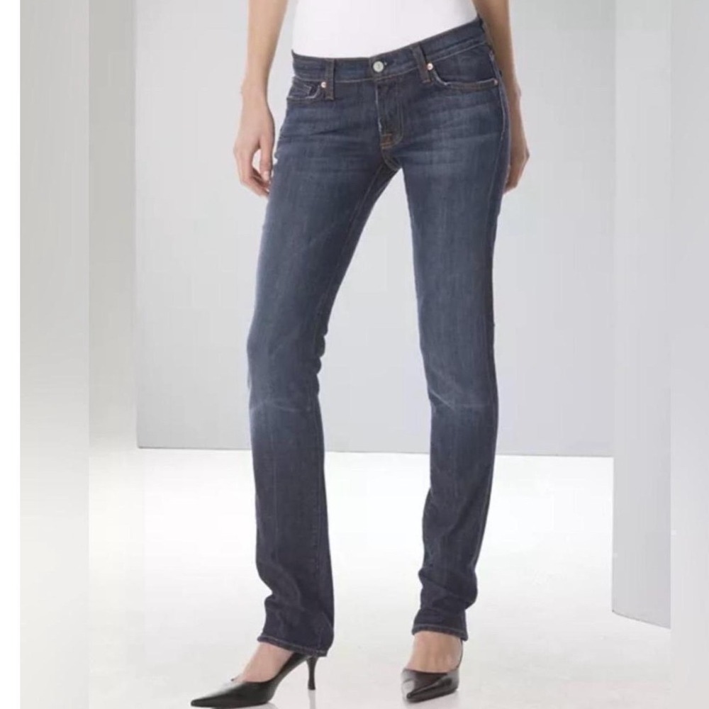7 For All Mankind Roxanne Low Rise Cigarette Jeans Dark Wash Size 24-28